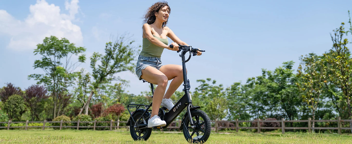 【1 Year Warranty】DYU C3 14 inch Folding Electric Bicycle Peak 500W Motor 280WH Battery Electric Bike,20mph City E-bike UL2849