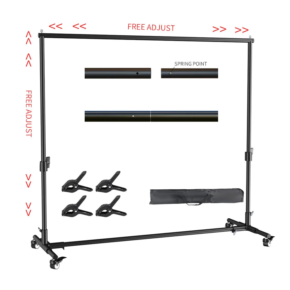 2X2M 2X3M 2.6X3M Background Support System Photography Backdrops Stand  Photo Studio Kit Chromakey Green Screen Frame