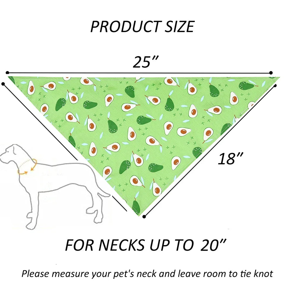 Adjustable Fruit Floral Dog Bandana Soft Washable Scarf