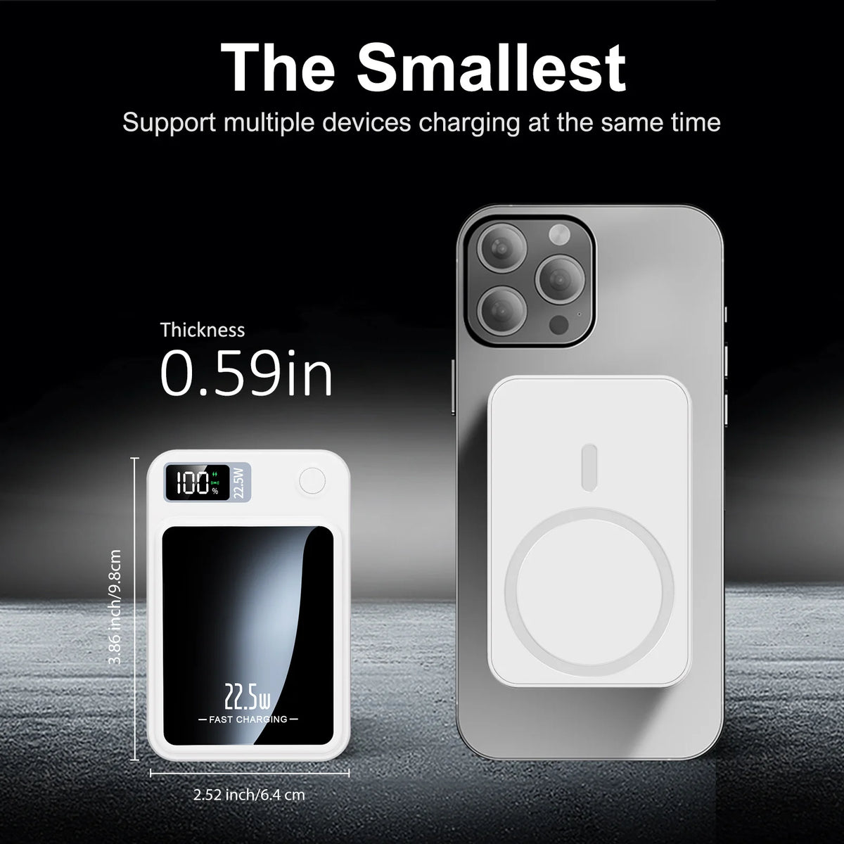 Magnetic Wireless Power Bank With Fast Charging And LED Display