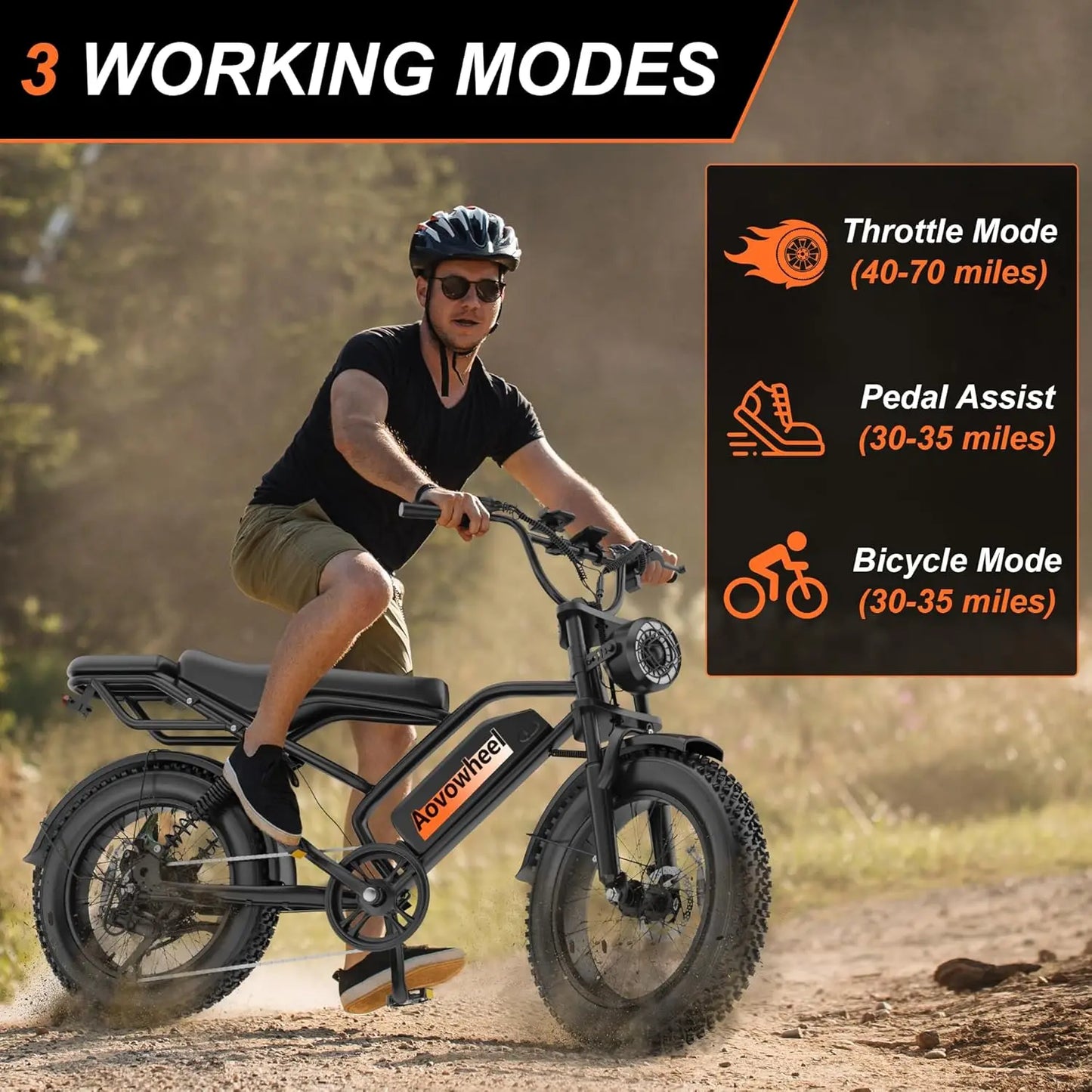 2026 New 1500W Electric Bike 20" Fat Tire 31mph Top Speed 70 Miles Range for Road Sand Mountain Snow Electric Motorcycle