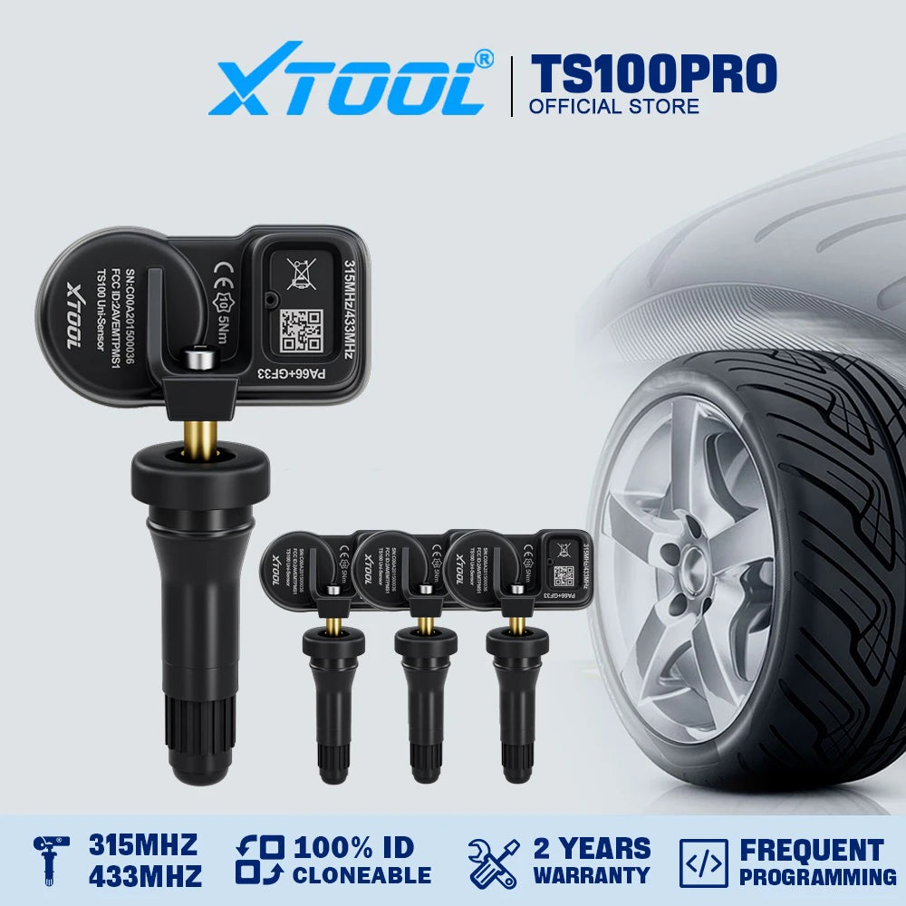 XTOOL TS100PRO Sensor Rubber Version 433MHz 315MHz Tire Repair Tool TPMS Scanner Pressure Monitor Tester Work on TP150 IP819TP