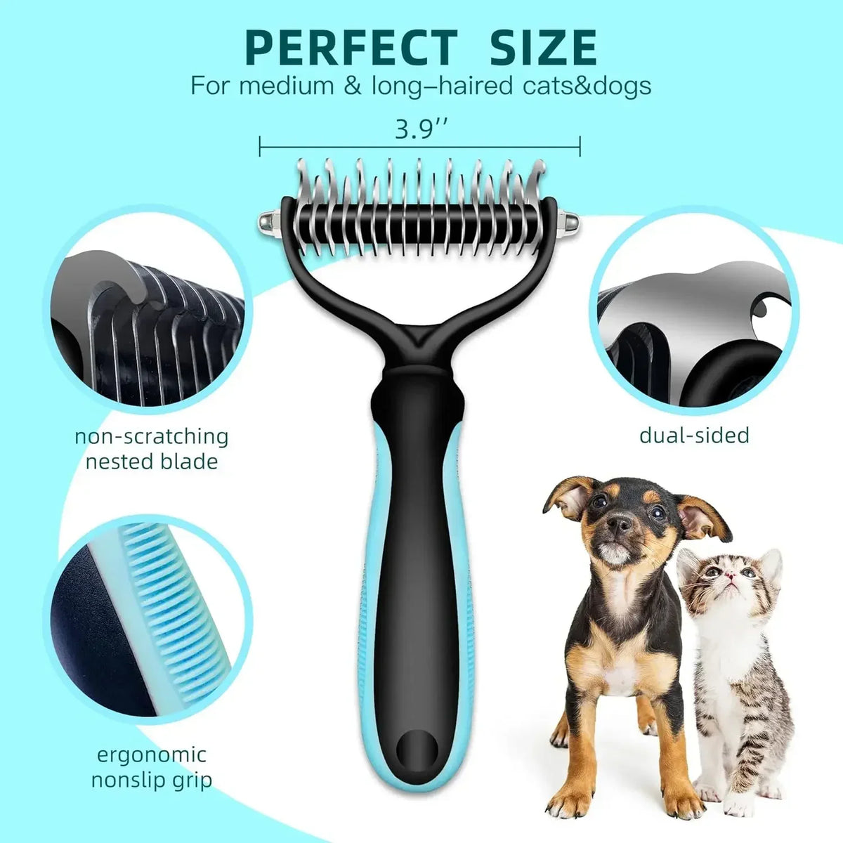 Premium Double Sided Pet Grooming Comb For Dogs And Cats
