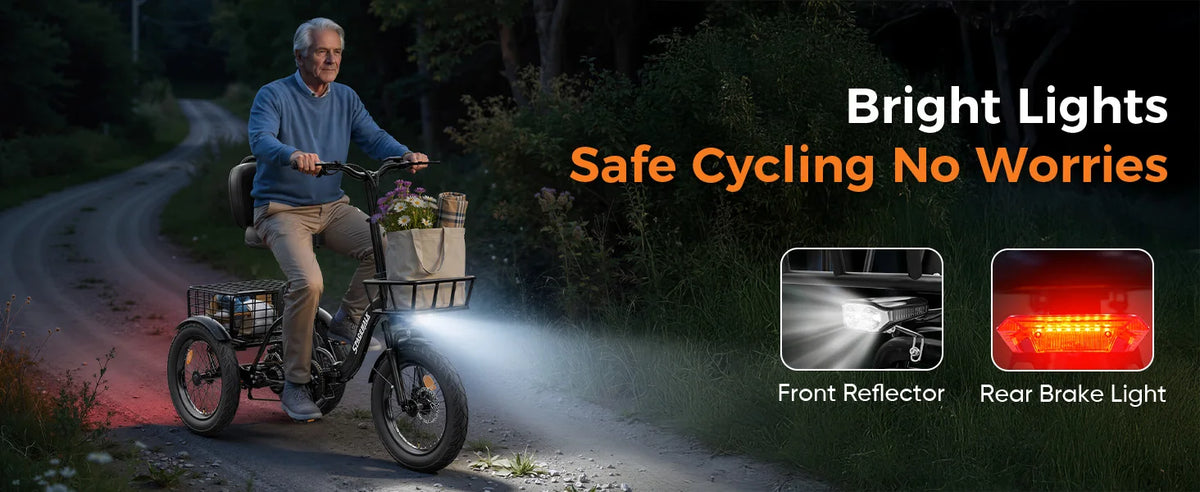 EILLEO SPACEWALK Folding Electric Tricycle with Cargo Basket