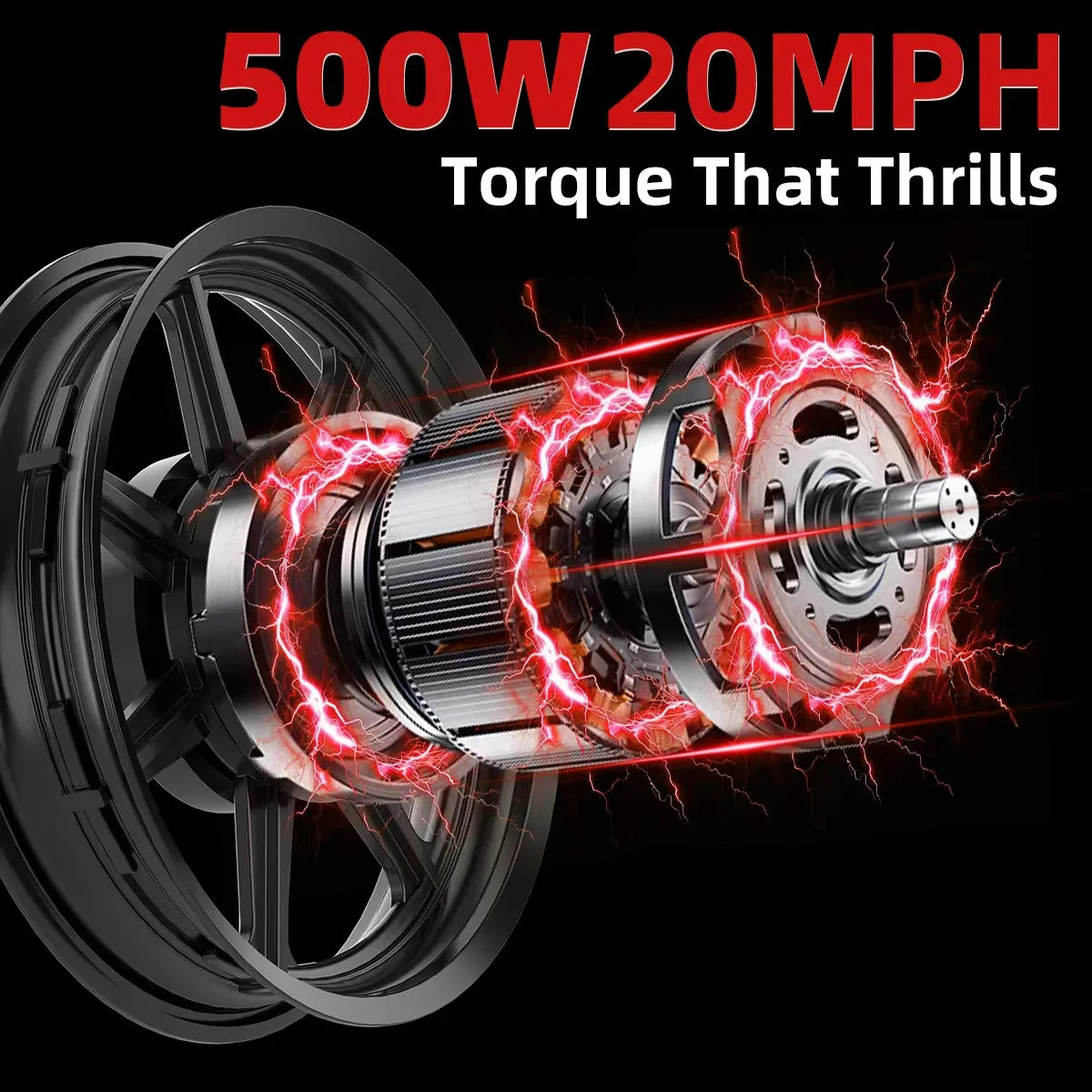 UPlee 14 Inch Electric Bike for Adults 500W Brushless Motor 48V 15AH Portable Battery 20MPH 30 Miles Long Range Lightweight