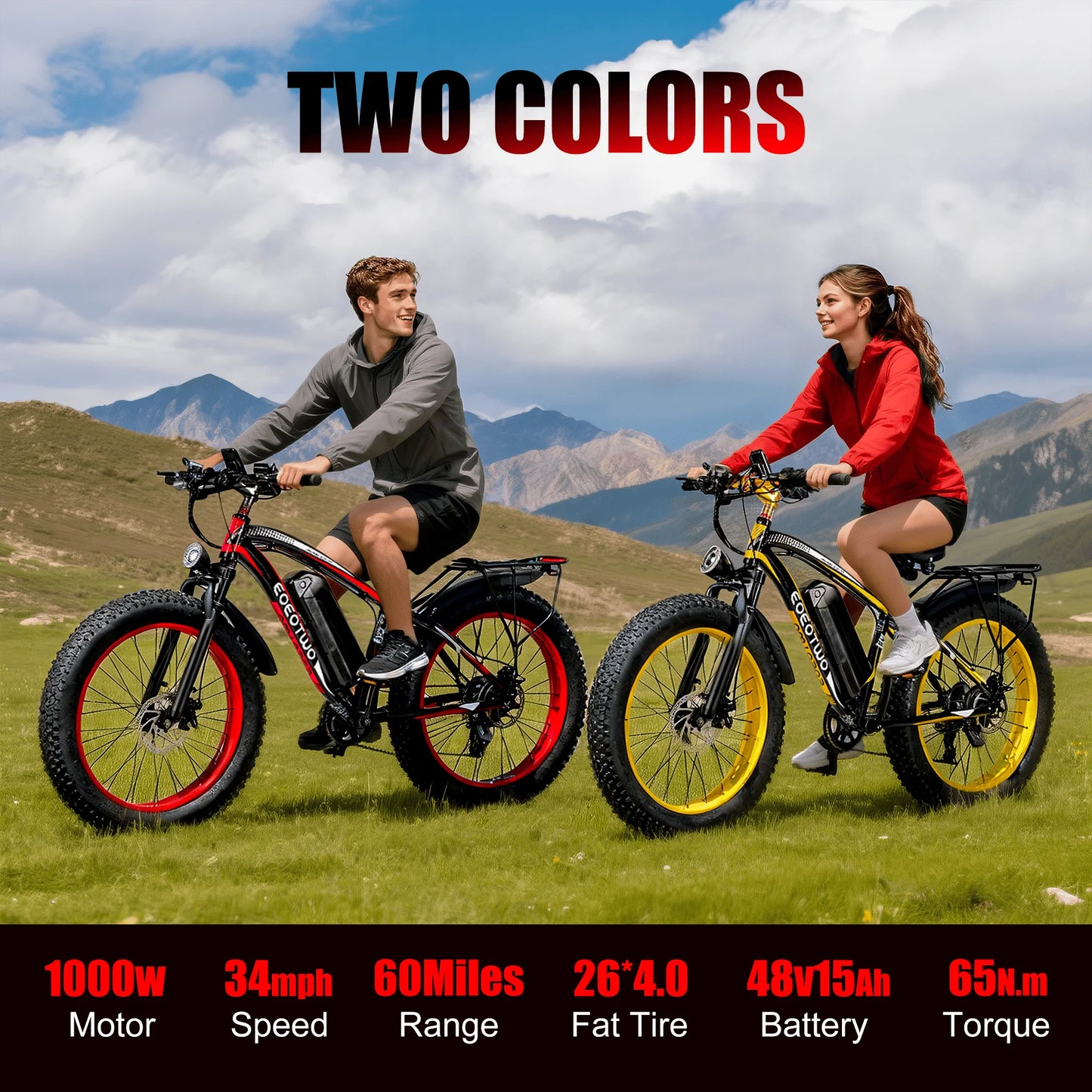 EOEOTWO 1500W Electric Fat Tire Ebike With High Speed