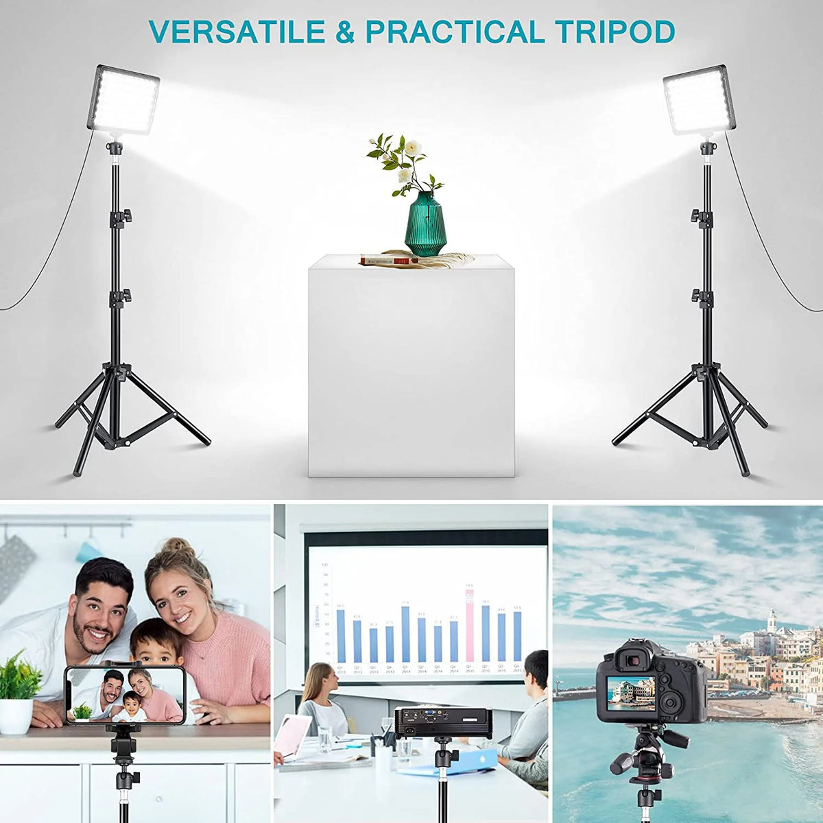 Baodeli Led Video Light Panel Photography Studio Lamp Tripod