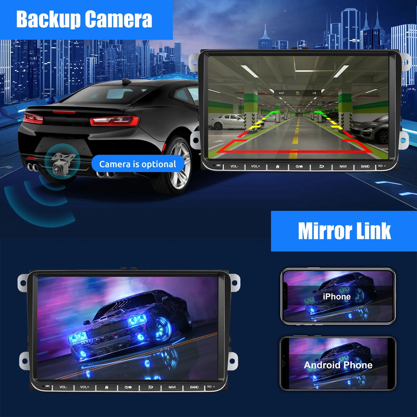 9" Android 15 6G+128G Wireless Carplay Car Stereo GPS NAVI WIFI RDS FM BT EQ for VW Golf 5 6 Passat Polo Touran Tiguan Caddy EOS