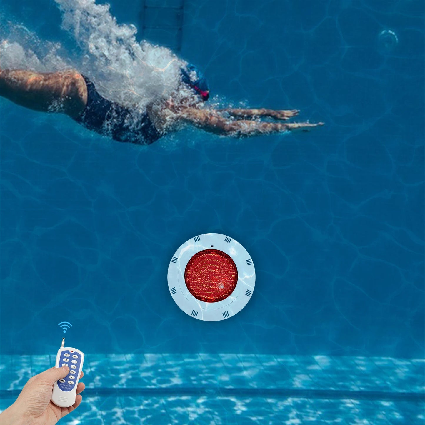 45W RGB LED Underwater Swimming Pool Light IP68 Waterproof 7 Colors Changing Underwater Pool Lights with Remote Control