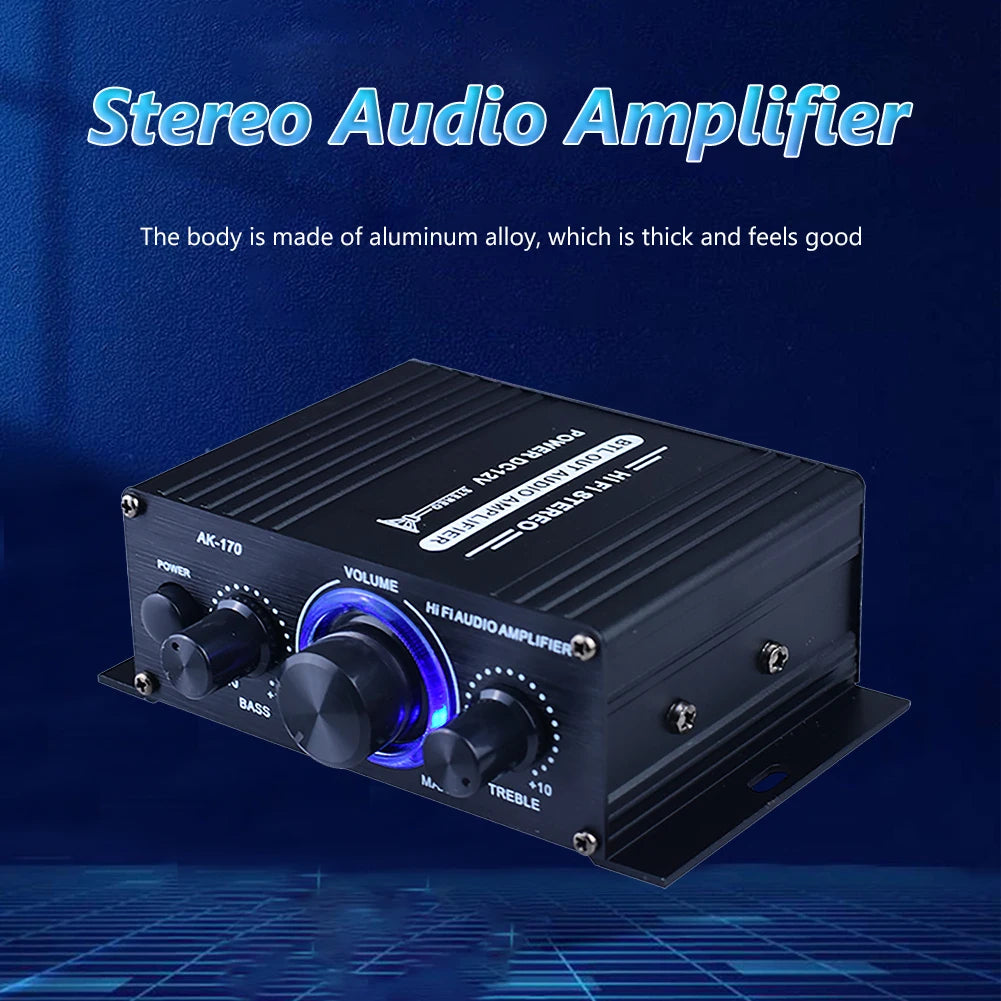 ALLOYSEED Power Amplifier Wireless Bluetooth HiFi 200W 2 Channel RCA