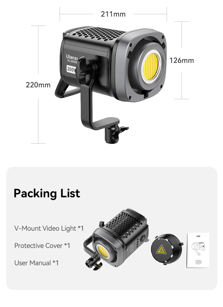 Ulanzi VL120BI Wireless Pro COB Video Light For Studios