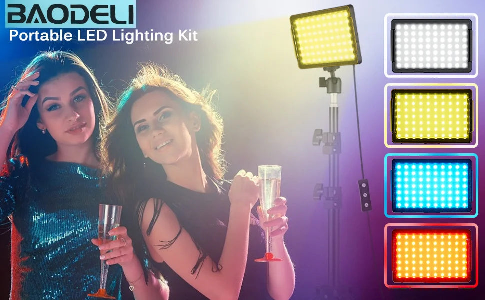 Baodeli Led Video Light Panel Photography Studio Lamp Tripod
