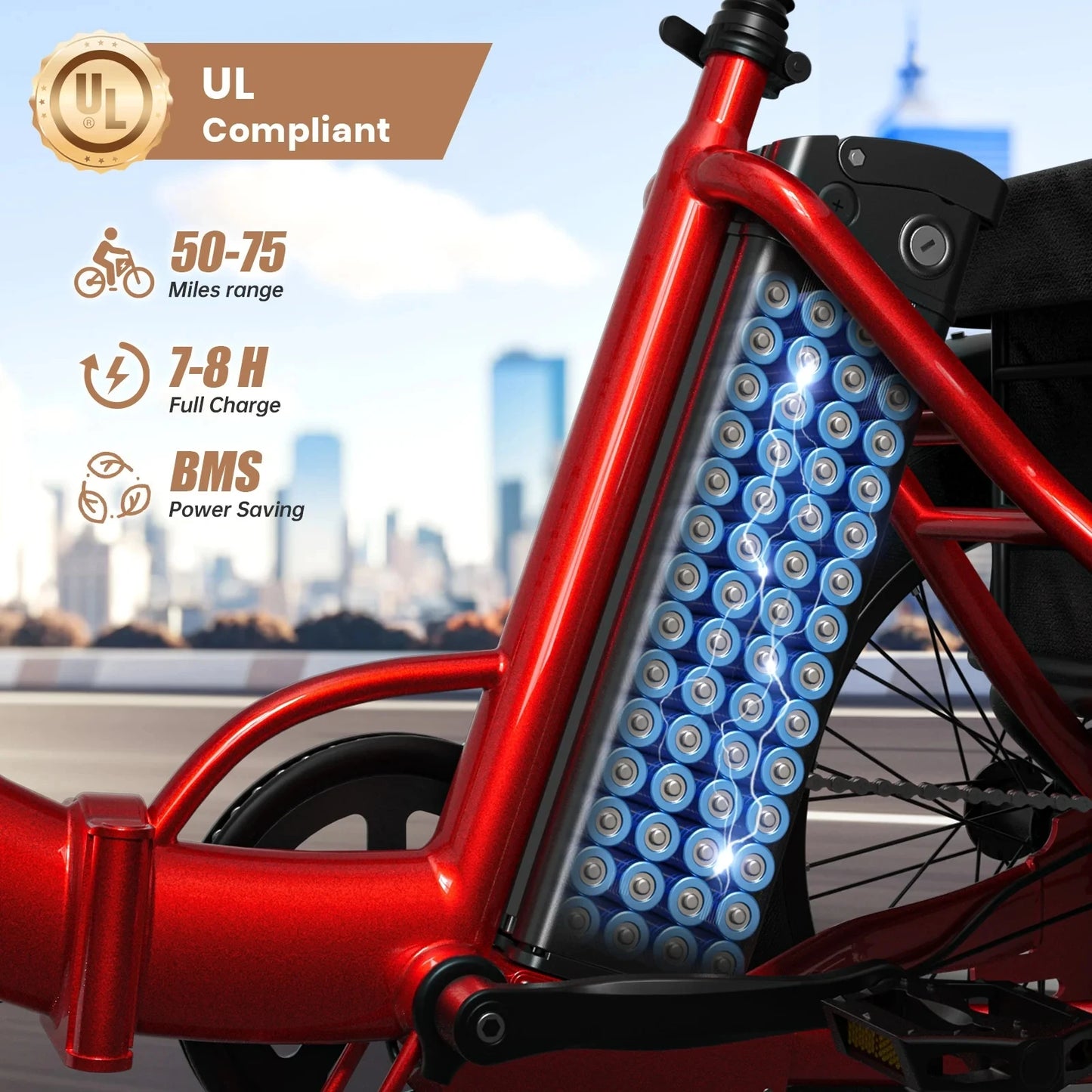 QRONGE Electric Bike for Adults 1200W Peak 36V 20AH Battery Folding Electric Tricycle 75 Miles Range Max 20MPH 20"*4" Fat Tire Electric Trike