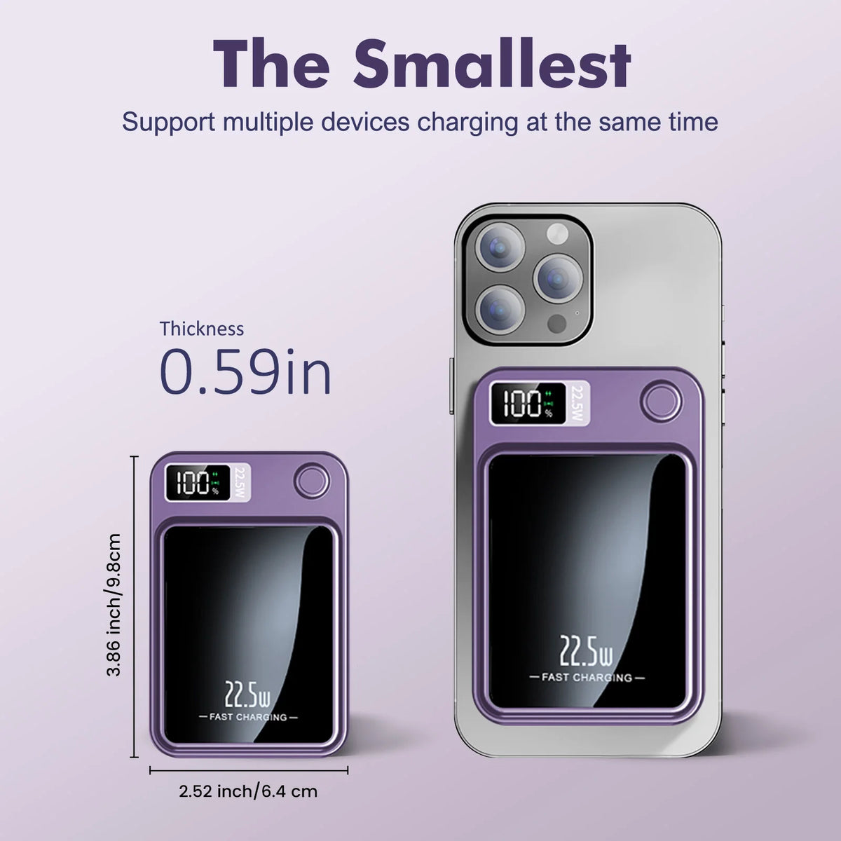 Magnetic Wireless Power Bank With Fast Charging And LED Display