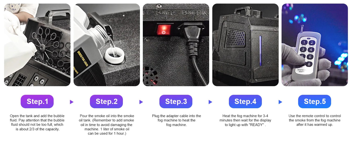 U'King 1500W LED Smoke Bubble Fog Machine For Stage Events