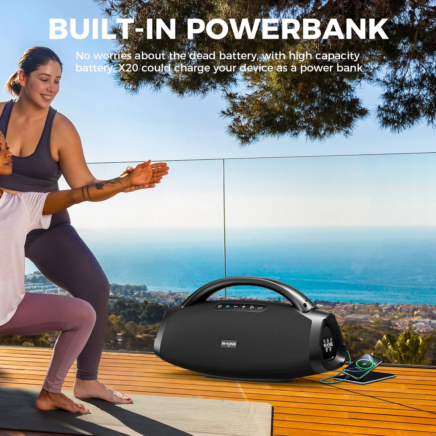 W-King X20 Portable Bluetooth Speaker With Waterproof Design