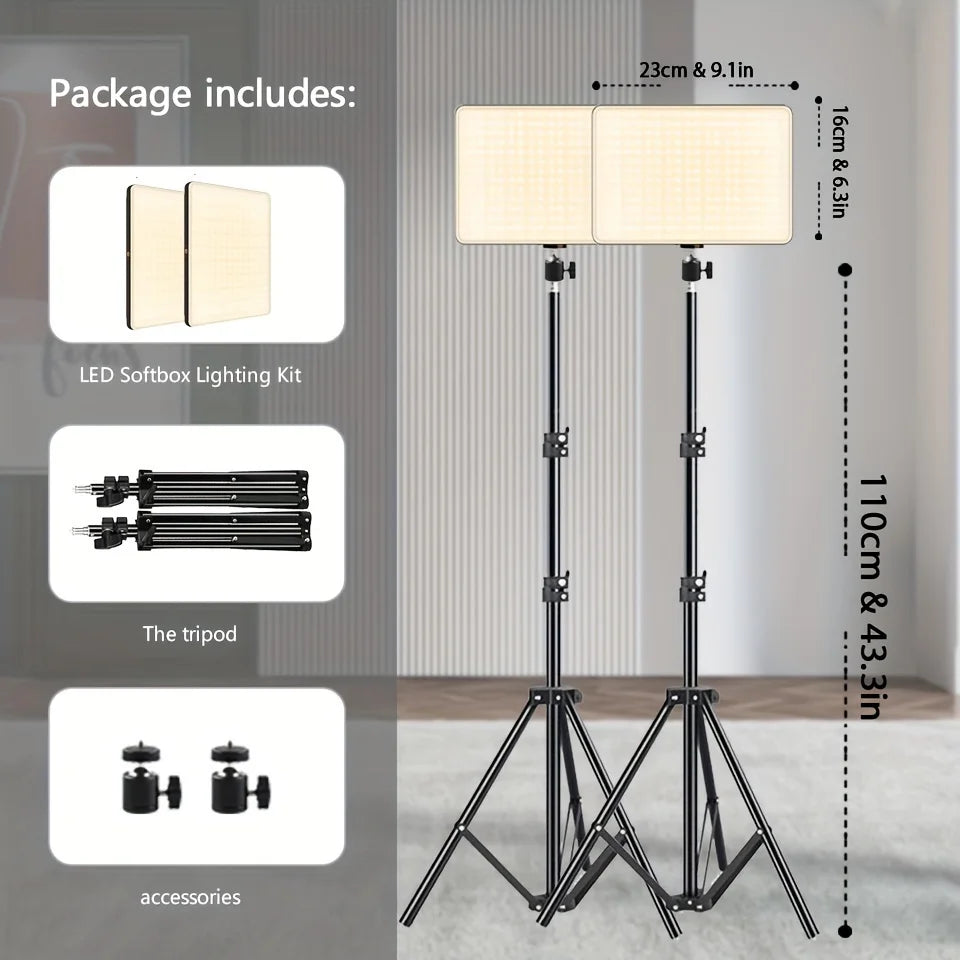 11in LED Video Fill Lamp Light Vloging Photo Studio LED Panel  With  Triopd Stand For Live Stream Makeup Meeting Group