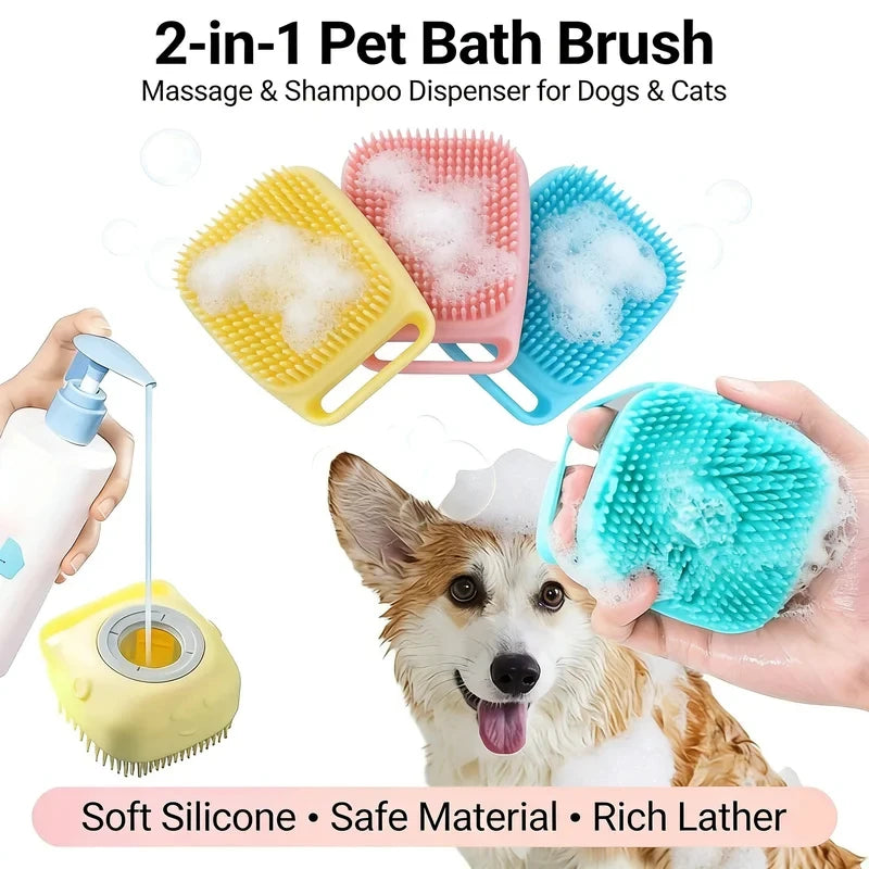 Bathroom Puppy Big Dog Cat Bath Massage Gloves Brush Soft Safety Silicone Pet Accessories for Dogs Cats Tools Mascotas Products
