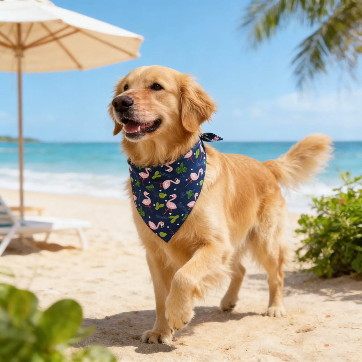 Adjustable Fruit Floral Dog Bandana Soft Washable Scarf