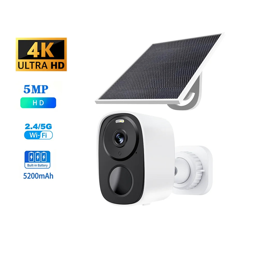 Vstarcam 4K WiFi Solar Security Battery Camera 5MP Wireless Outdoor Battery Powered Cameras Color Night Vision PIR Human Motion Cam