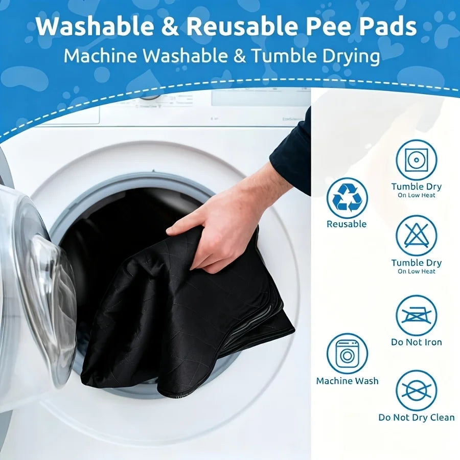 Washable Reusable Dog Pee Pads, 72"x72" Absorbent & Waterproof Puppy Training Pad for Crate, Playpen & Carpet, Large Potty Pads for Dogs, Cats & Small Pets