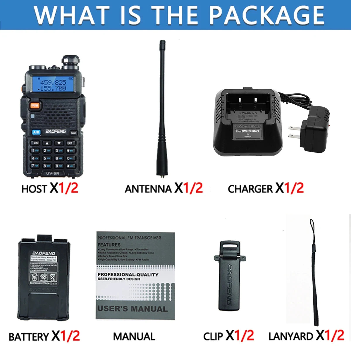 Baofeng UV-5R Dual Band VHF UHF Portable Two-Way Radio Transceiver