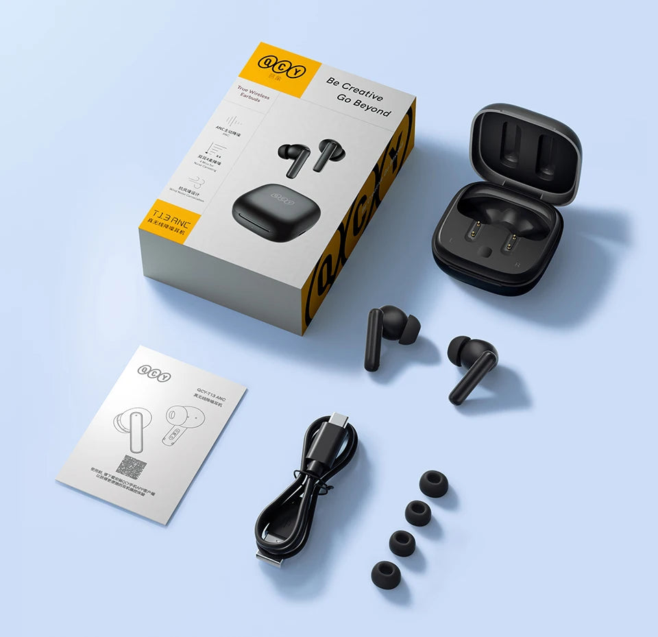 QCY T13 ANC Wireless Earphones Bluetooth Active Noise Cancelling Headphones