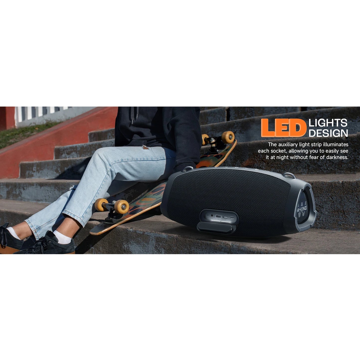 W-KING X10 Bluetooth Speaker, 120W Max Portable Loud Speakers Wireless Bluetooth Boombox, 70W IPX6 Waterproof Outdoor Party Large Big Speaker, Triple Passive Radiator/Subwoofers*2-Deep Bass/42H/TF/AUX/EQ
