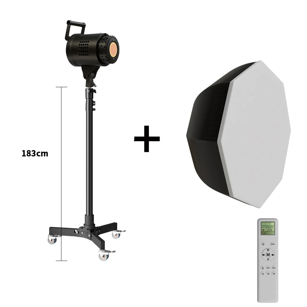 Bowens Lighting Video Studio 135W 110-220V Photography Dimmable LED Lamp Flash Studio 3000-6000K 3 Color Remote Control Display