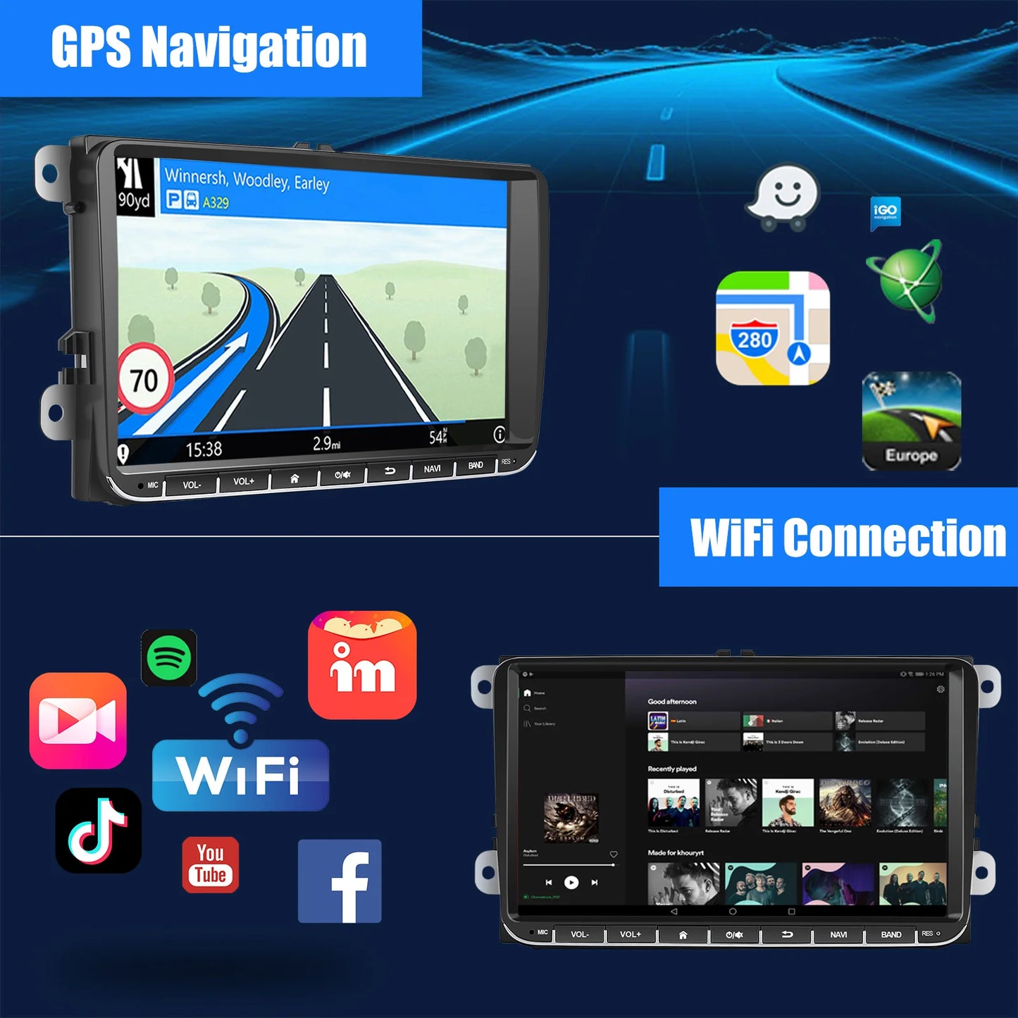 9" Android 15 6G+128G Wireless Carplay Car Stereo GPS NAVI WIFI RDS FM BT EQ for VW Golf 5 6 Passat Polo Touran Tiguan Caddy EOS