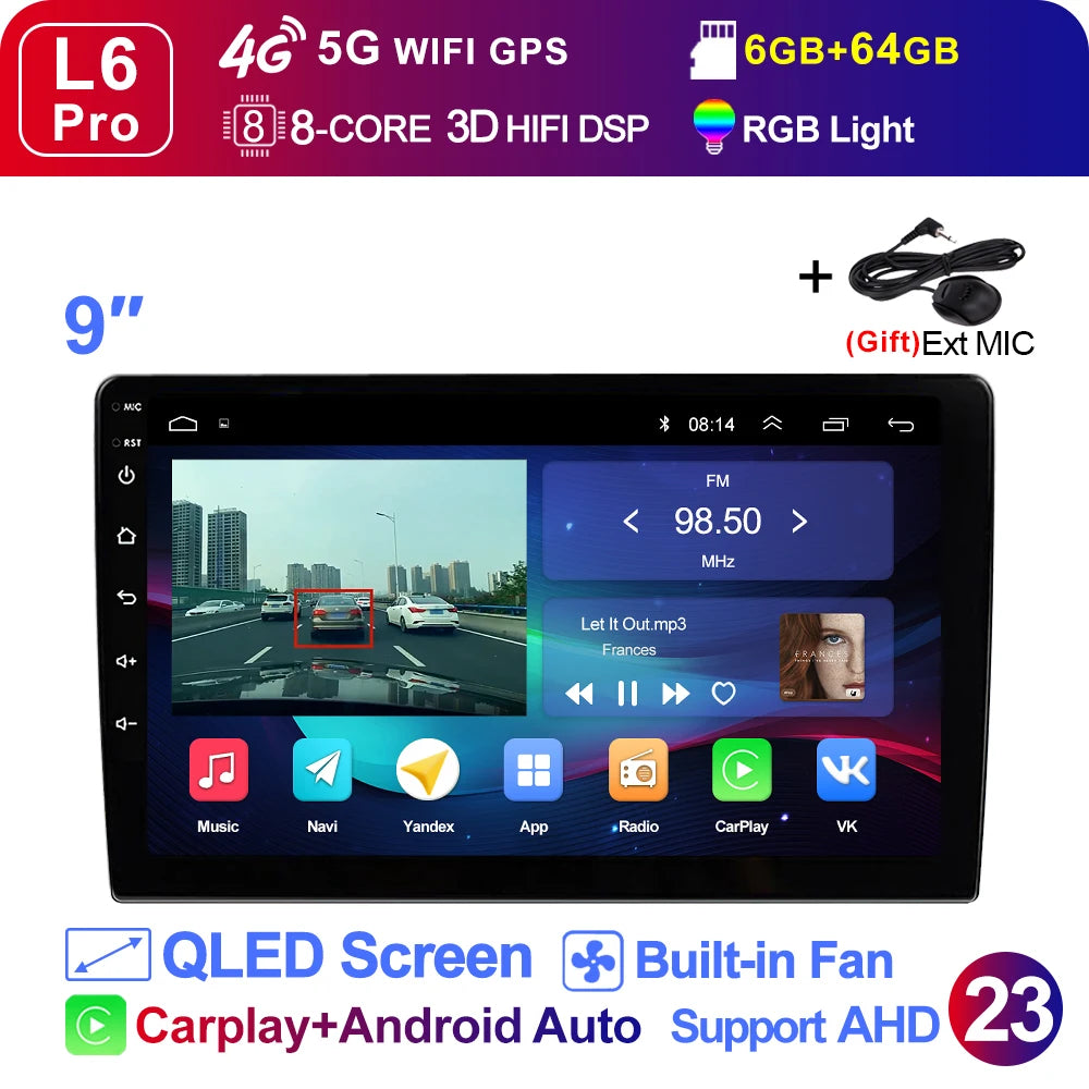 LEHX L3X 5G WIFI 2din 9 inch Android 15 Car Radio Steeo CarPlay gps for Toyota VW Hyundai Kia Honda LADA FIAT Autoradio Headunit