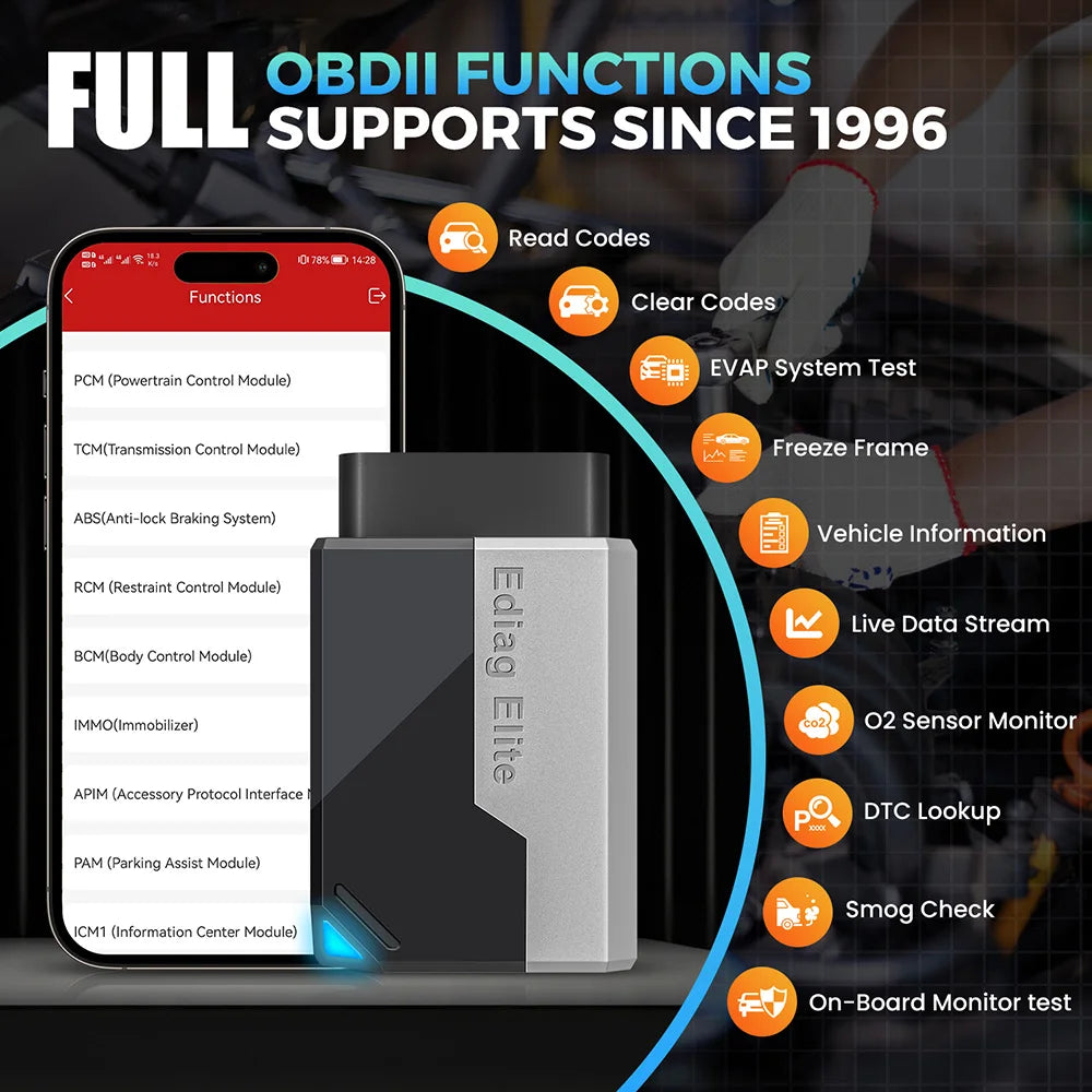 2026 New KINGBOLEN Ediag Elite Lifetime free Car Diagnostic Tools All system 15 Resets Bi-directional CAN FD Auto OBD2 Scanner