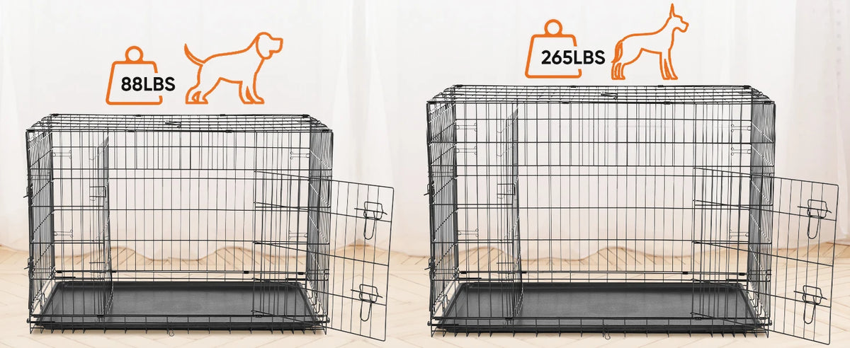 JHK Folding Metal Wire Dog Kennel With Leak Proof Tray
