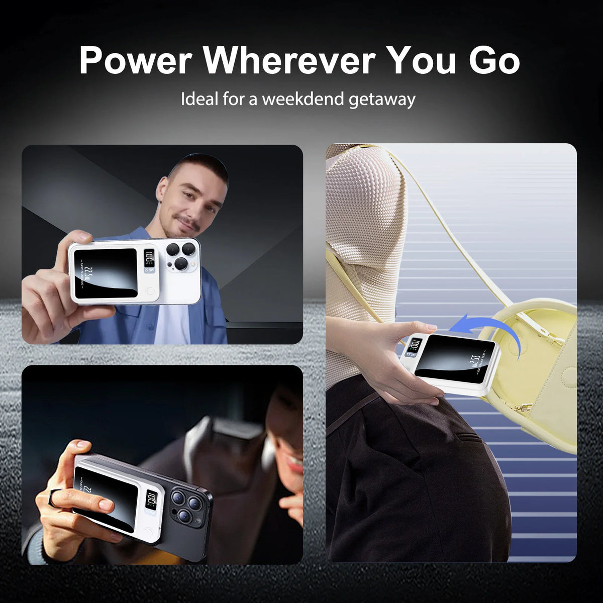 Magnetic Wireless Power Bank With Fast Charging And LED Display