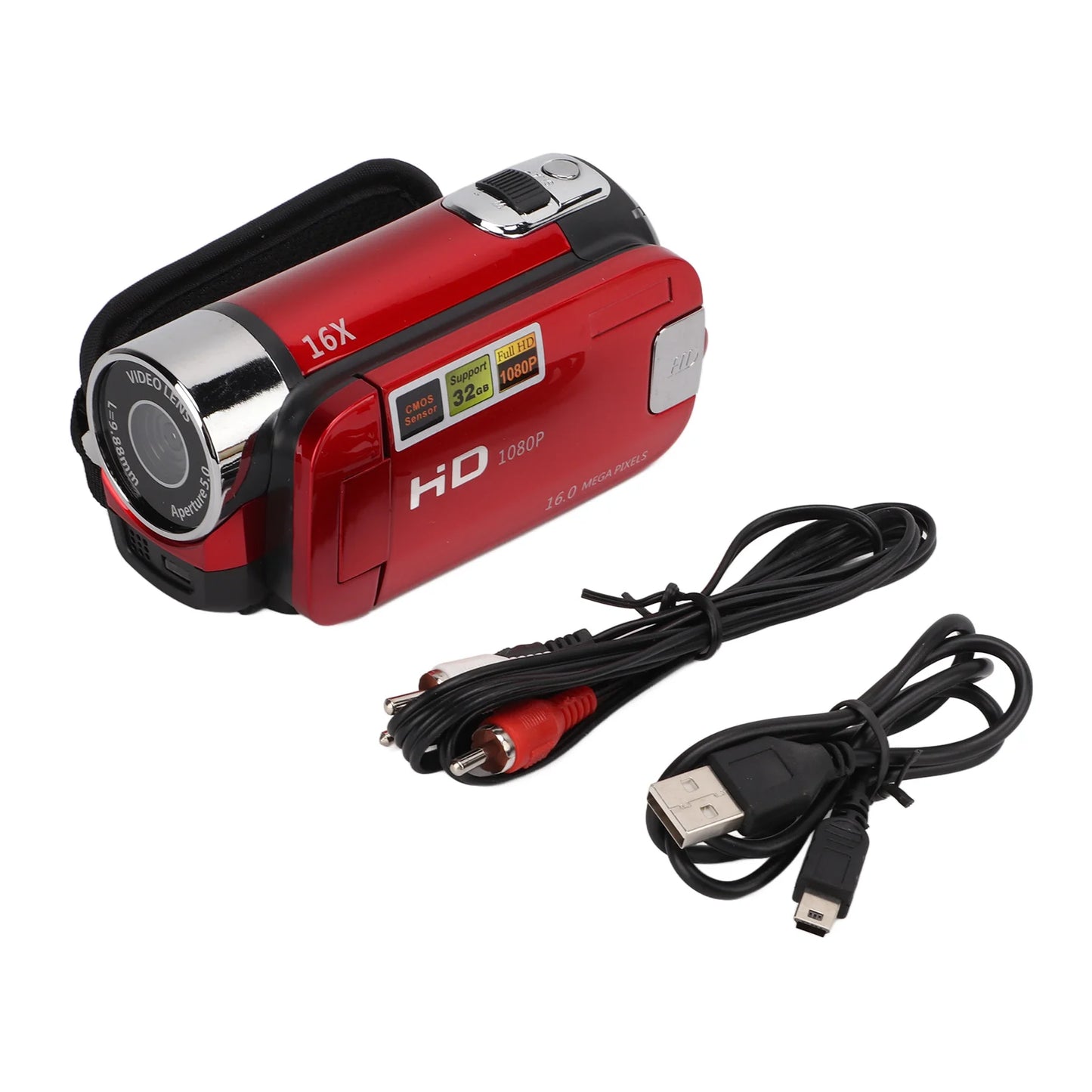 Video Camera Camcorder Handheld 16MP 270° Rotation Digital Camcorders Full HD 1080P Portable for Kids for Gifts for Family