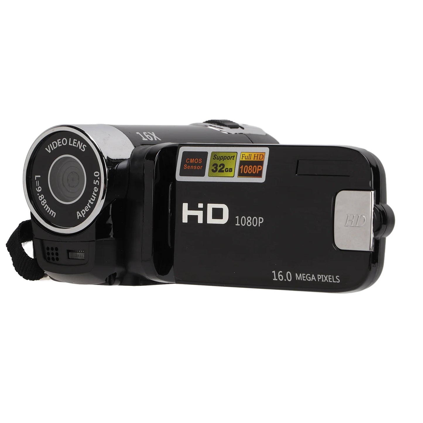 Video Camera Camcorder Handheld 16MP 270° Rotation Digital Camcorders Full HD 1080P Portable for Kids for Gifts for Family