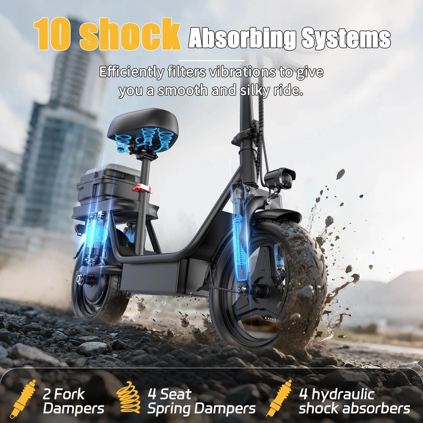 UPlee GQ8 Electric Bike For Adults, Folding Electric Bike, 500W Peak Motor, Scooter EBike With 14" Tire 48V 15AH Battery