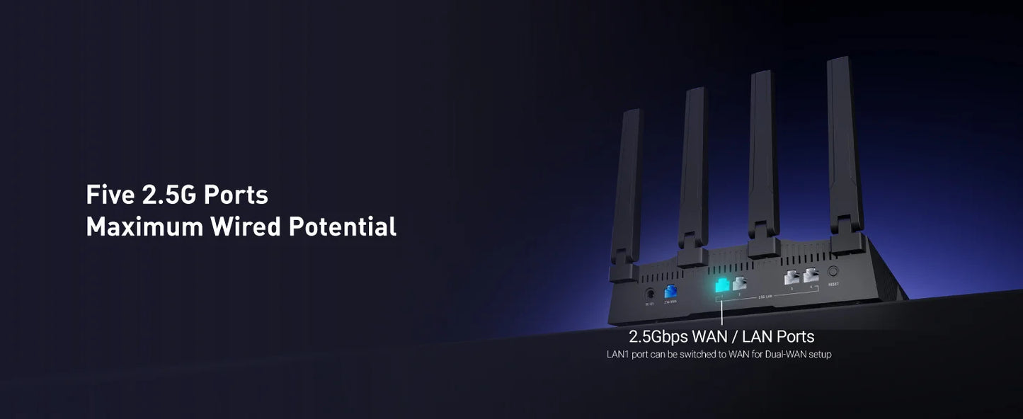 GL.iNet GL-BE9300 Flint 3 Tri-Band Wi-Fi 7 Router for Wireless Internet 5 x 2.5G VPN Router High Speed Gaming Long Range 6GHz Home Wirelss Router, 9 Gbps Wireless Speed for Smooth 8K Streaming, Low-latency Gaming Video Calls