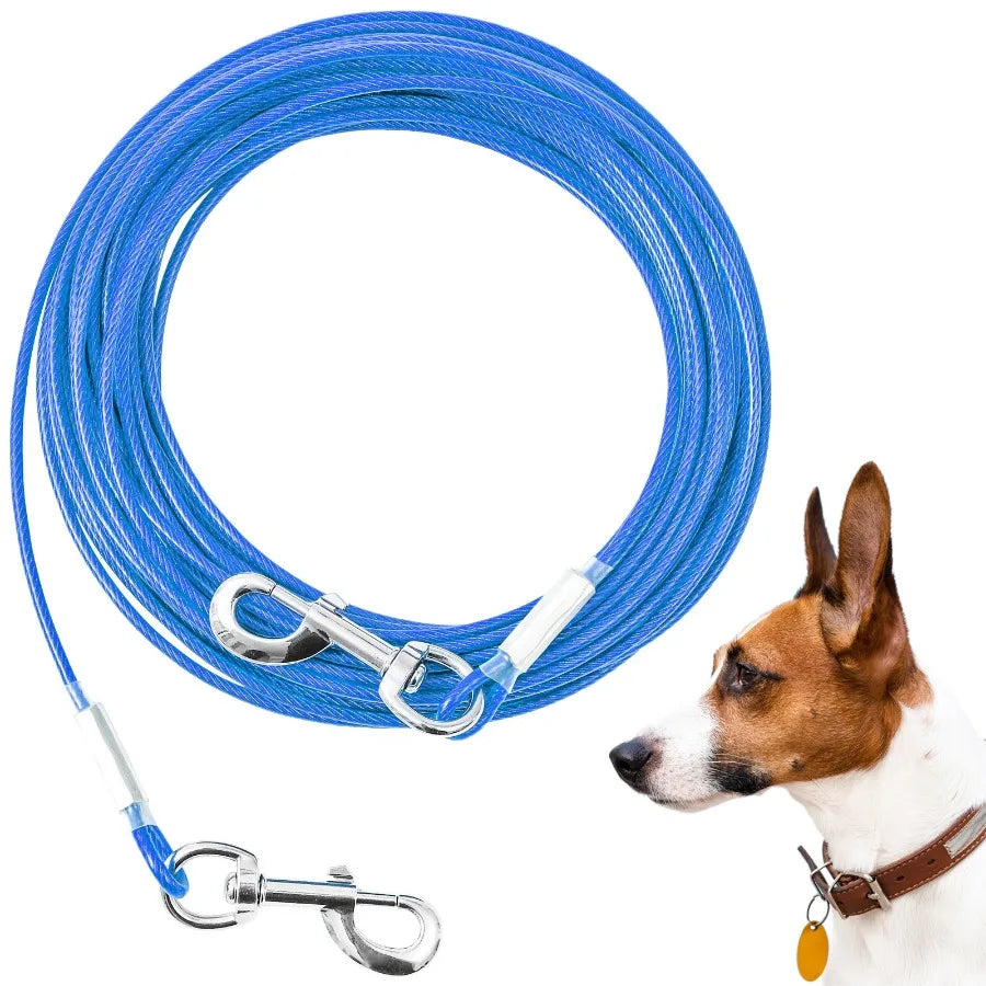 Extension steel wire rope dog chain thickening anti-biting dirty resistant pet traction rope outdoor dog rope dog rope lengthen