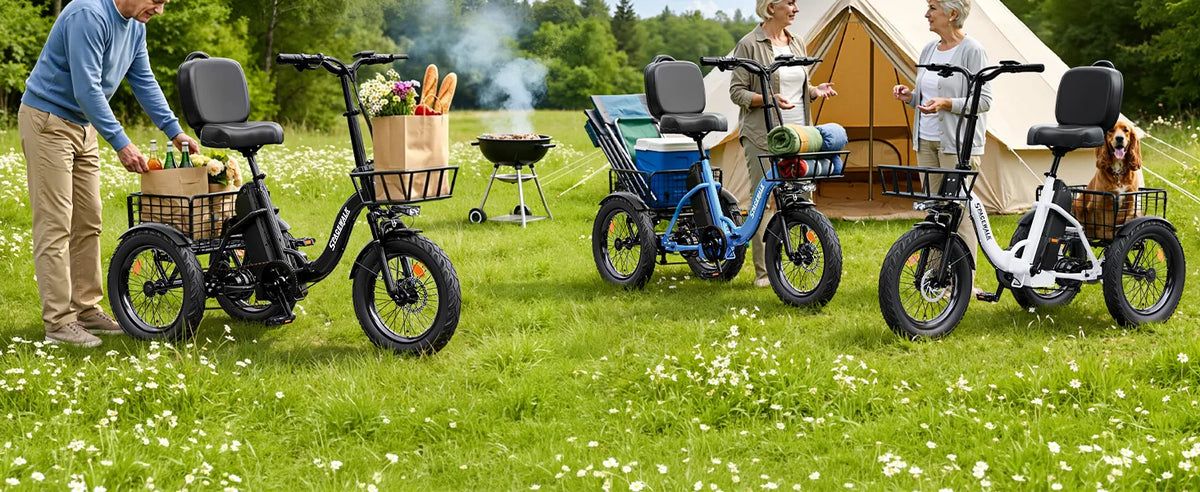 EILLEO SPACEWALK Folding Electric Tricycle with Cargo Basket