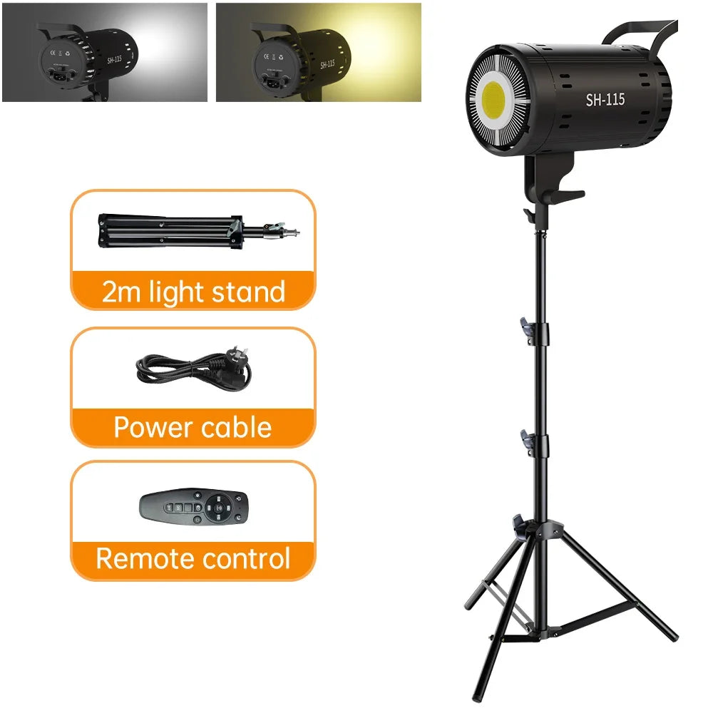 SH 115W LED Video Light With Bowens Mount Studio Lamp