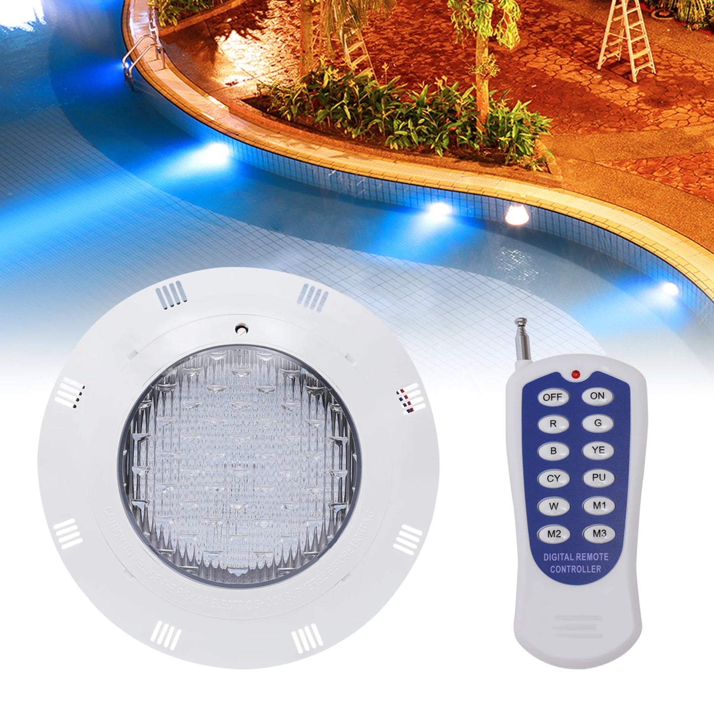 45W RGB LED Underwater Swimming Pool Light IP68 Waterproof 7 Colors Changing Underwater Pool Lights with Remote Control