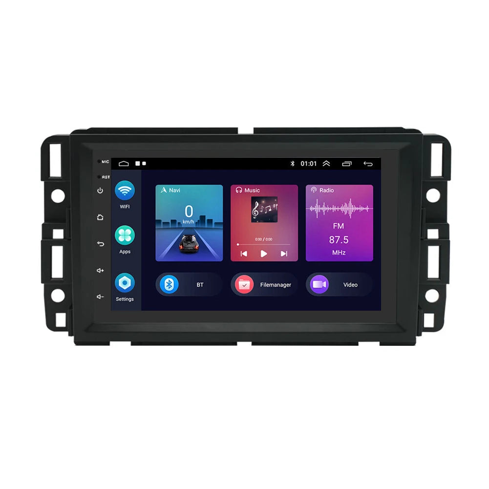 7inch Android 13 Car Touch Stereo Radio 2+32G GPS Navigation Head For Chevy Silverado Suburban Equinox Traverse Colorado GMC Sierra Terrain 2007-2018 Support Wireless Carplay Bluetooth FM WiFi Mirror Link Split Steering Wheel
