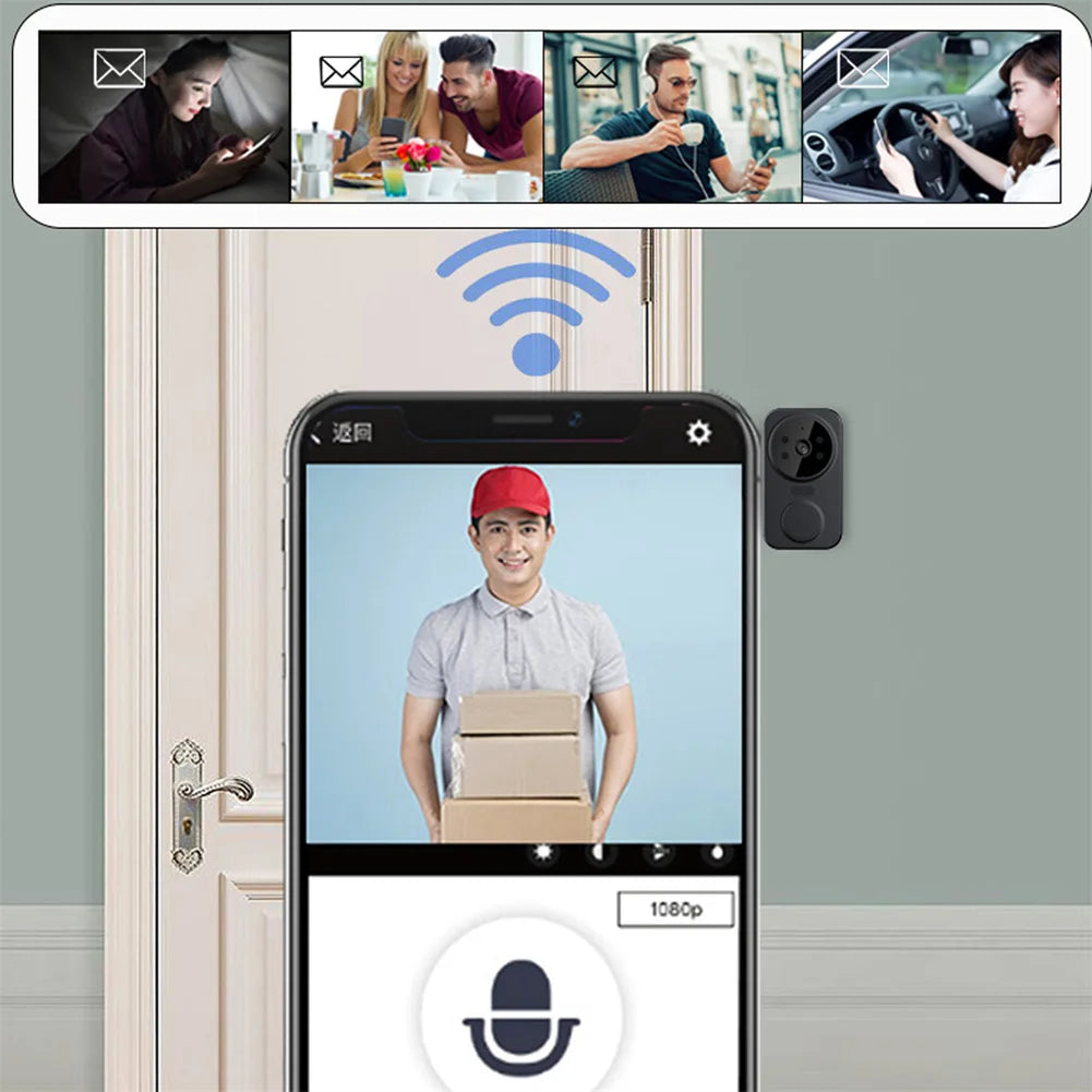 M8 Wifi Smart Visual Doorbell Two-way Intercom Infrared Night Vision Remote Monitoring Security System Wifi Video Door Bell