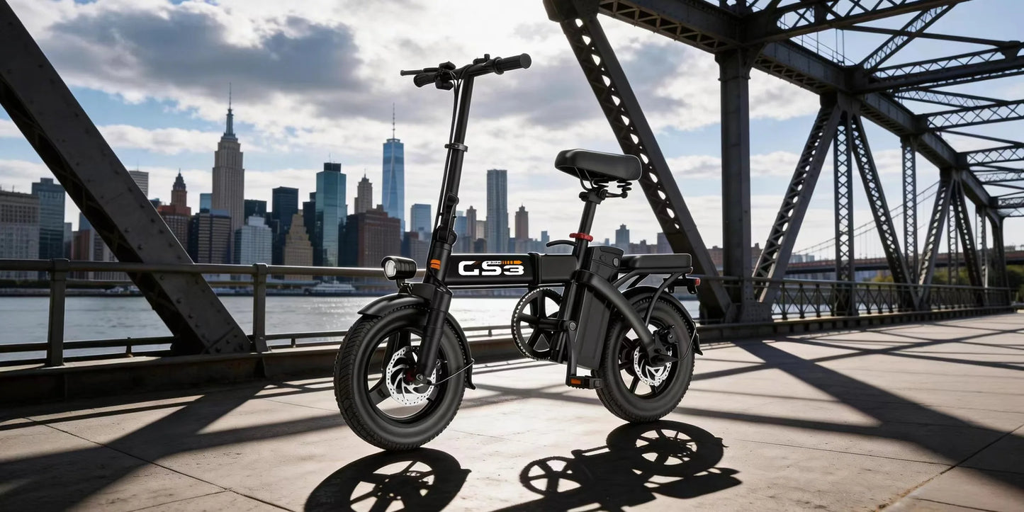 UPlee 14 Inch Electric Bike for Adults 500W Brushless Motor 48V 15AH Portable Battery 20MPH 30 Miles Long Range Lightweight