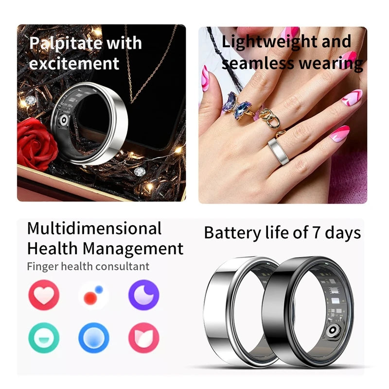 Bluetooth Smart Ring For Heart Rate And Blood Pressure Tracking