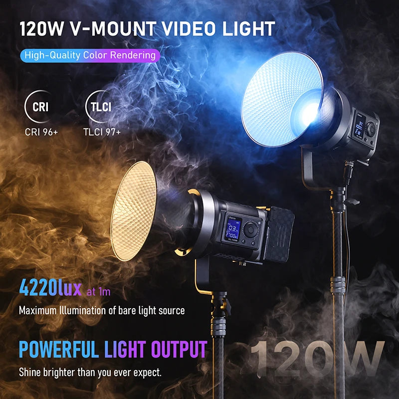 Ulanzi VL120BI Wireless Pro COB Video Light For Studios