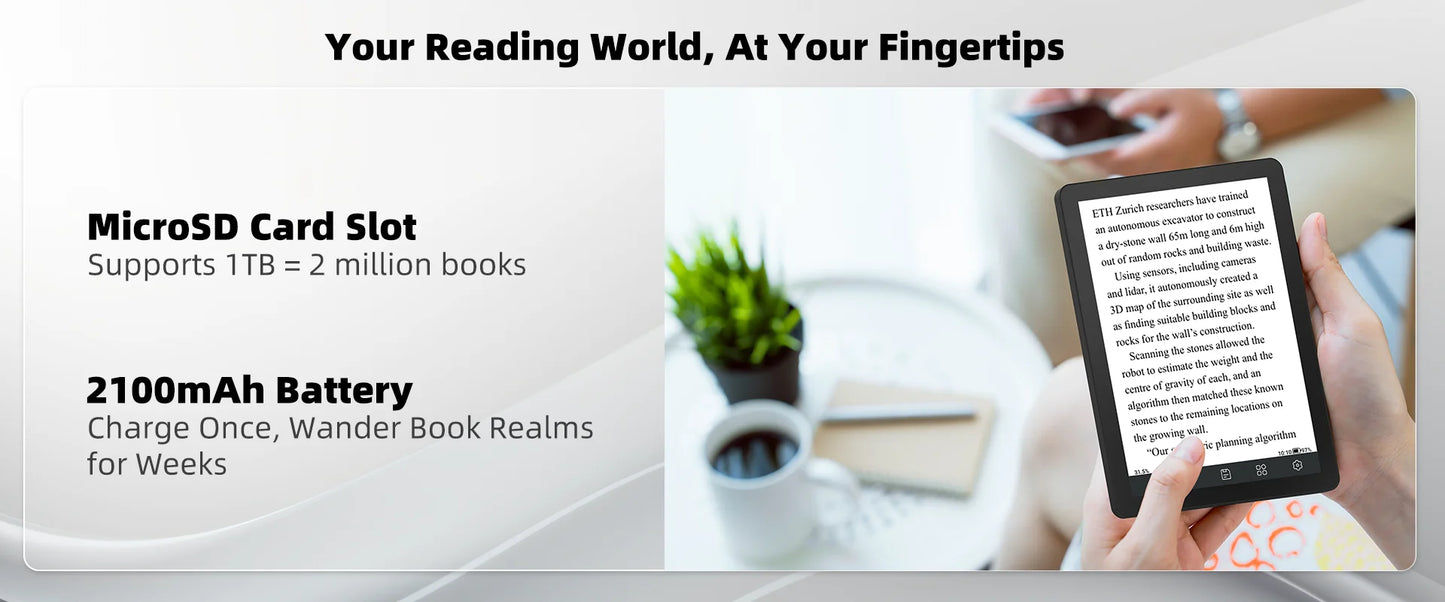 Bigme B6 ebook reader, 6'' color e-ink Electronic book, 36-level front light, Android 14 OS, paper-like ereader Eye-Protecting