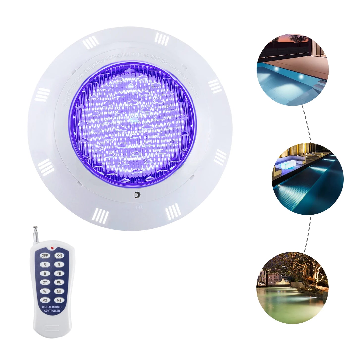 Pool Lights 7 Color Combinations IP68 Waterproof 3 Dynamic Modes 360° LED Beads for Pool Parties RGB LED Pool Light 50000h