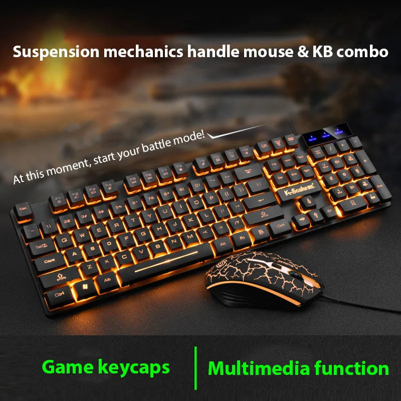 KM320 Waterproof Backlit Gaming Keyboard And Mouse Set